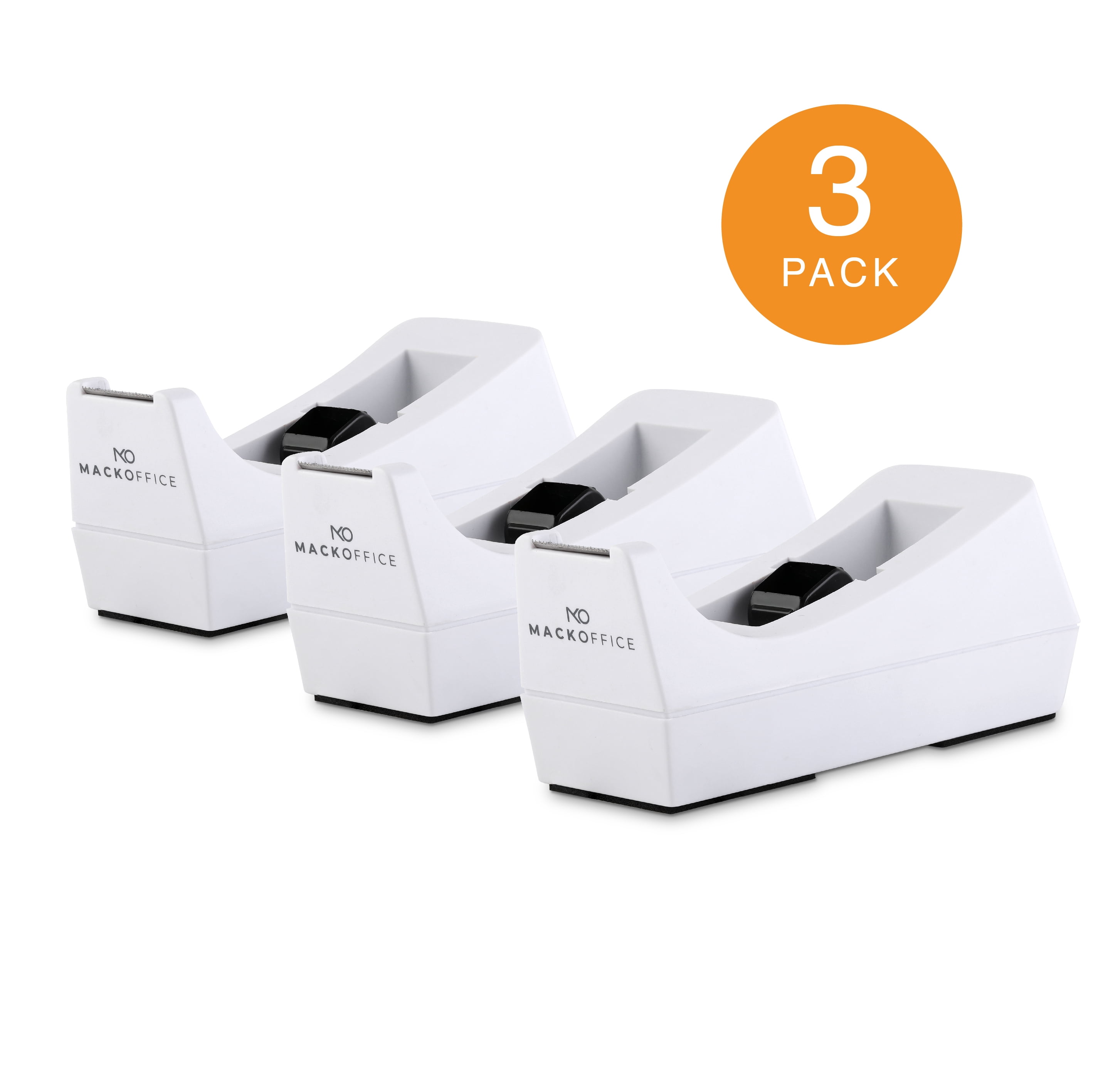 Desktop Tape Dispenser ( 3 Pack) White by MackOffice