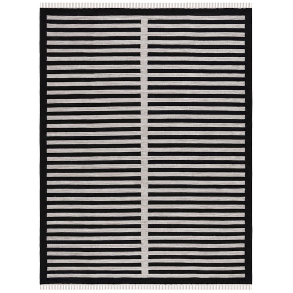 SAFAVIEH Striped Kilim Cady Striped Area Rug, Beige/Black, 8' x 10'