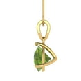 thumbnail image 3 of 2 ct Brilliant Round Cut Solitaire Natural Peridot 14k Yellow Solid Gold Everyday Affordable Designer Necklace Pendant with 18" Chain, 3 of 7