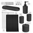 thumbnail image 3 of Hearth & Harbor 19 Piece Bathroom Sets with Shower Curtains and Bathroom Accessories, Charcoal, 3 of 8