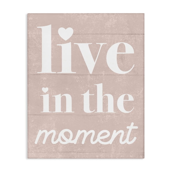 Stupell Industries Shabby Chic Live In The Moment Phrase Canvas Art, 16 x 20, by Lil' Rue