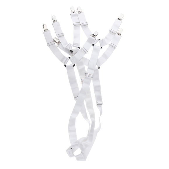 Tirantes de cama de sábana Sunnimix Ajustables entrecruzados Color blanco