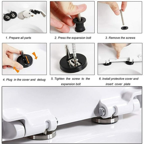 2X Toilet Seat Hinges Top Close Soft Release Quick Fitting Heavy Duty Hinge Pair