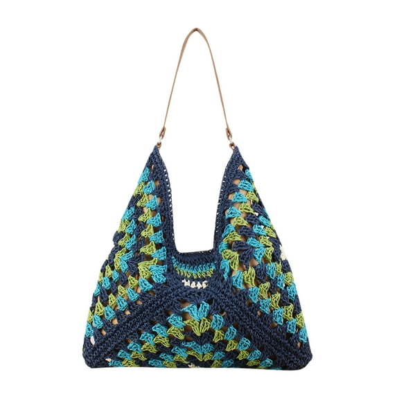 MUSOIE Crochet Tote Bag for Women Summer Mesh Beach Bag Knit Shoulder Handbag for Travel Vacation