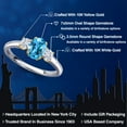 thumbnail image 2 of Gem Stone King 10K Two Tone Gold Swiss Blue Topaz and White Moissanite Engagement Ring for Women | 1.32 Cttw | Oval 7X5MM | Gemstone November Birthstone | Size 7, 2 of 7