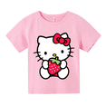 thumbnail image 5 of Camiseta de verano con dibujos animados de Hello Kitty para niñas, ropa deportiva de manga corta, estilo informal, estilo Kawaii, 5 of 5