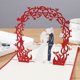 thumbnail image 3 of Tarjeta de felicitación emergente 3D, tarjeta de boda 3D de 3 piezas con sobre, tarjeta de aniversario de boda, tarjeta de felicitación, para pareja enamorada, recién casados, Día de San Valentín BR Rojo Verde, 3 of 5