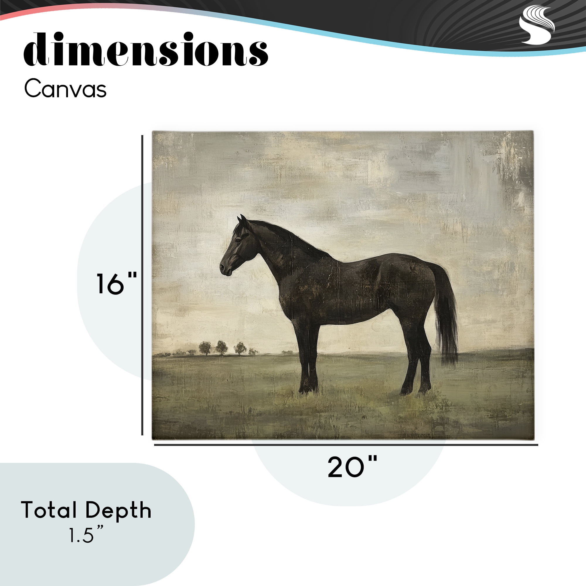 Stupell Industries Distressed Horse Portrait Canvas Wall Art, design by Petal Prints Design