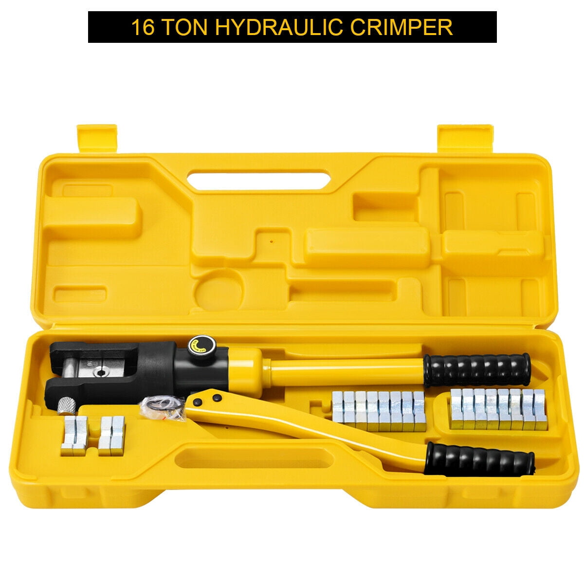 Ideal for Terminating Copper/Aluminum Lugs Terminals Insulated Handle Steel Body YQK-70 Bonvoisin Hydraulic Crimping Tool 8T with 9 Dies of 4-70mm²  in Thick Chrome