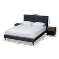 thumbnail image 3 of Bowery Hill Queen Dark Grey Platform Bed with Two Nightstands, 3 of 11