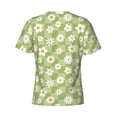 thumbnail image 6 of Vsdgher Daisies Flowers Print Men's Dry Fit Mesh Athletic Shirts Moisture Wicking Tennis T-Shirt Tops, 6 of 9