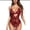 Red, variant on One Piece Teddy Floral Lace Lingerie Set Black M