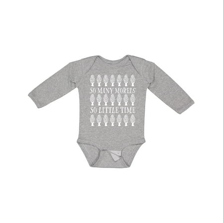 

Inktastic So Many Morels So Little Time- Mushroom Hunting Gift Baby Boy or Baby Girl Long Sleeve Bodysuit