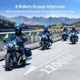 thumbnail image 2 of FODSPORTS Intercomunicador Bluetooth para motocicleta FX4 Pro 1200 m Intercomunicador para casco 4 conductores Auriculares Bluetooth para motocicleta Auriculares Bluetooth universales para casco Siste, 2 of 5