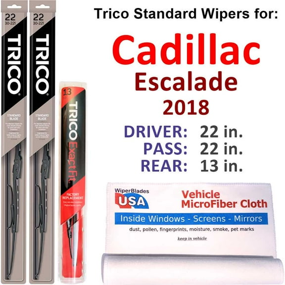2018 Cadillac Escalade Wiper Blades (Set of 3) w/Rear Wiper