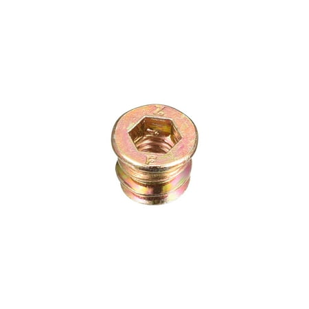 

M6x10mm Threaded Insert Nuts Carbon Steel Zinc Plated 30 Pack