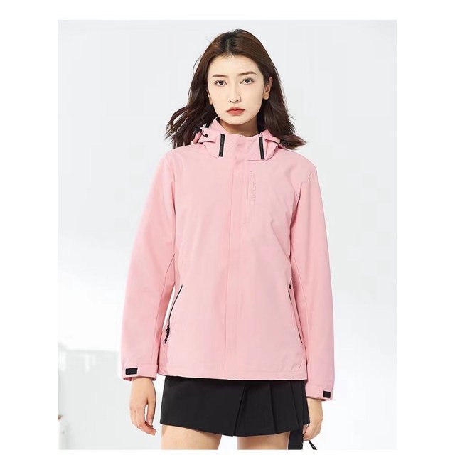 Chaqueta impermeable gruesa de terciopelo extraíble tres en uno para hombre y mujer para otoño e invierno