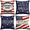 PatrioticB, variant on 4th of July Pillow Covers 18x18 Set of 4, Retro Linen Independence Day Throw Pillow Cases, God Bless America Freedom Patriotic Cushion Covers for Sofa Couch Porch Holiday Decor
