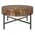 thumbnail image 6 of Contemporary Solid Wood and Iron Round Coffee Table Natural and Black, 6 of 8