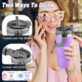 thumbnail image 3 of 30 oz Tumbler with Handle and Straw Lid, Double Walled Vacuum Insulated Water Bottle Leakproof Tumbler Travel Coffee Mug Thermal Cup, Cupholder Friendly for Office, , , Purple, 3 of 7