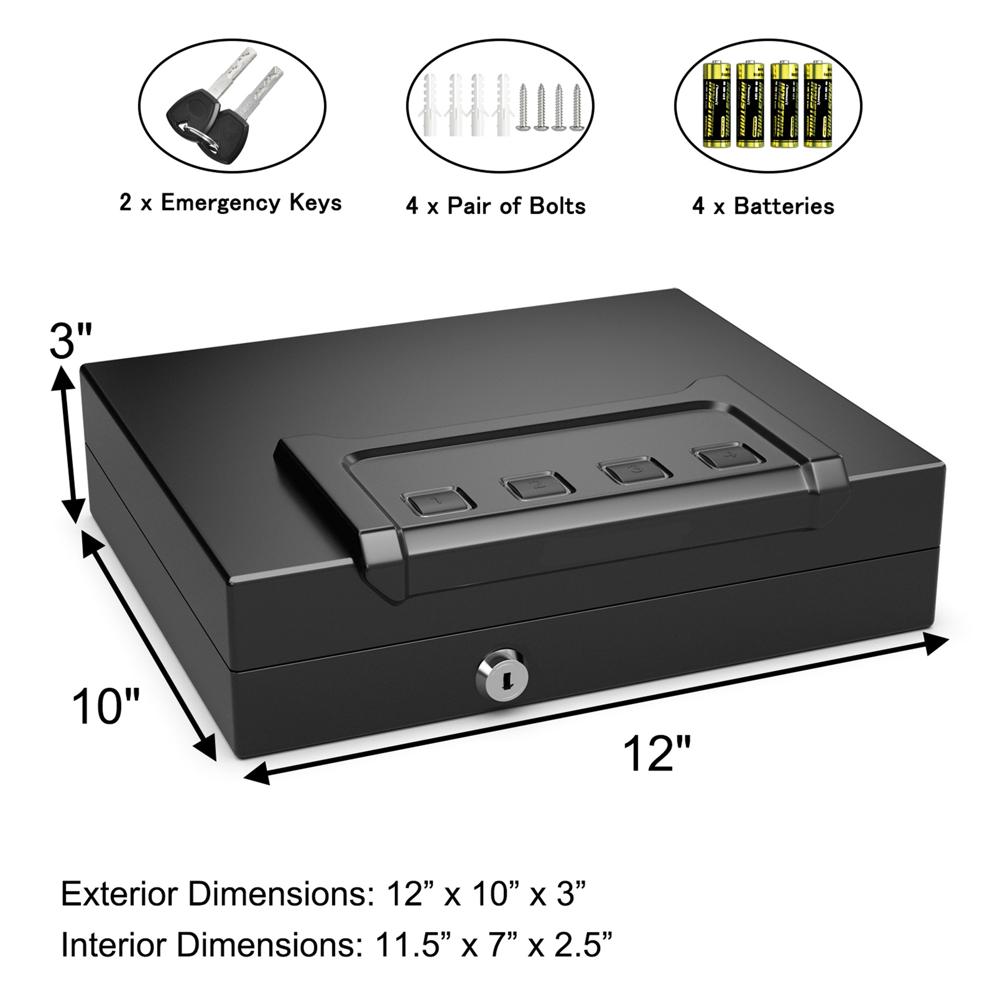Gymax Pistol Safe Handgun Safe Heavy-Duty Steel Gun Security w/ Backup Keys