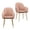 Pink, variant on Costway Set of 2 Velvet Dining Chairs Mid-Back Leisure Armchair w/ Gold Leg Gray