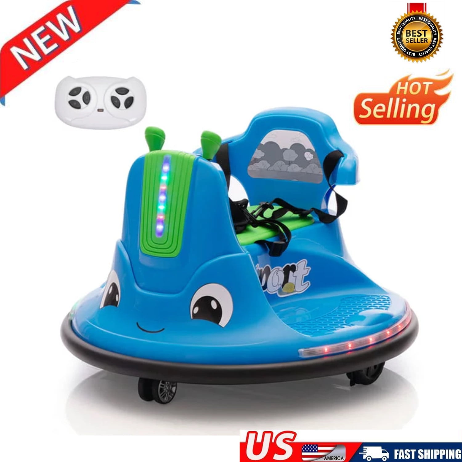 12V Bumper Car for Kids Toddlers, Battery Powered Ride On Bumper Car