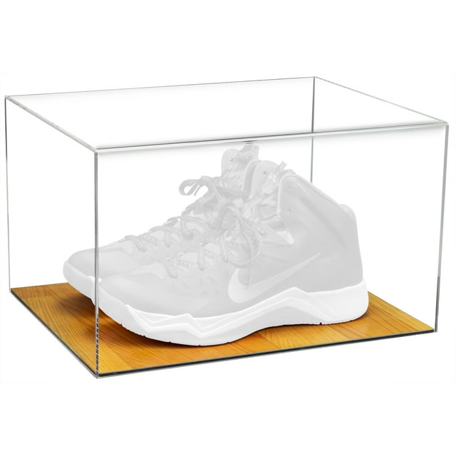 Deluxe Acrylic Clear Basketball Shoe Display Case with Wood Floor (A025