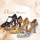thumbnail image 2 of Zapatos de baile de salón a la moda para mujer, zapatos de baile modernos con punta cerrada y purpurina, zapatos latinos de salón de Salsa y Tango para niñas, 2 of 5