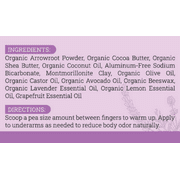 Aluminum-Free Deodorant Cream – Natural Odor Protection with Lavender & Grapefruit, Shea & Cocoa Butter, 2 oz