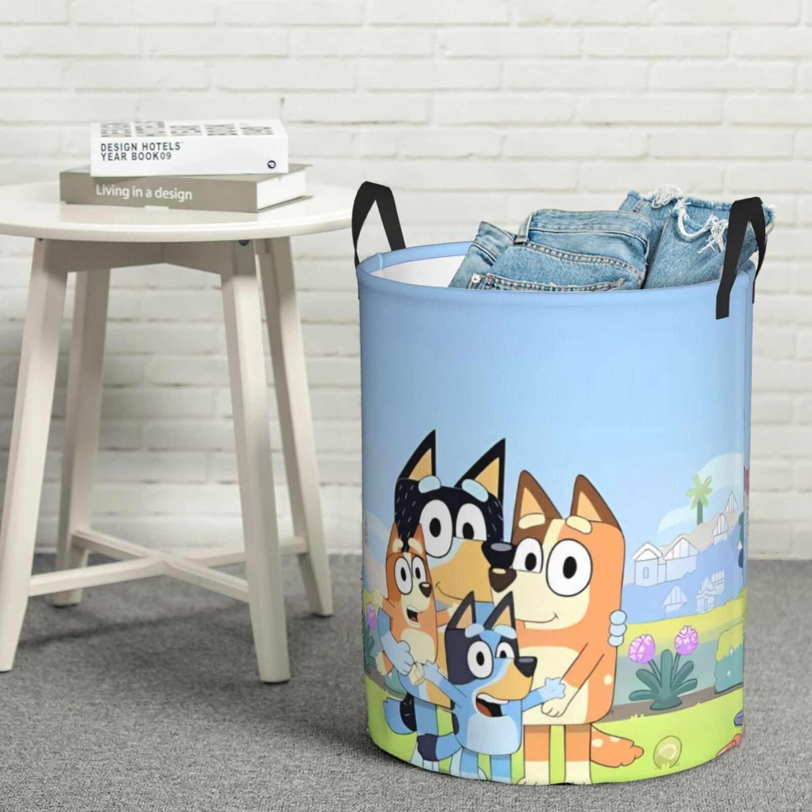 Johaoi Bluey Pattern Round Large Laundry Basket -Storage Basket - Toy Storage Basket, Perfect as Hamper, Kids Room Storage, and Toy Containment-