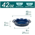 thumbnail image 2 of Stern Ceramic Pie Pan, 9 inch Pie Pans with Ruffled Edge, Deep Pie Dishes for Baking, Round Pie Plates for Apple, Quiche, Pot Pies, Tart, Oven & Dishwasher Safe, Set of 2, Blue, 2 of 5
