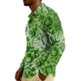 thumbnail image 5 of Men's St. Patrick's Day Shamrock Plaid Polo Collar Long Sleeve Pullover Top, 5 of 6