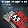 thumbnail image 5 of for iPhone 15 Pro Case with Sliding Window Protection, Compatible with MagSafe 360 Rotating Strong Magnetic Bracket Shockproof Drop Protective Phone Case for iPhone 15 Pro, Red, 5 of 6