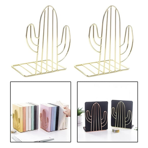 Extremos de libro Soporte de libro Estantería Tapón Titular Organizador Decoración Artesanía de hierro Estantes de escritorio para dormitorio Oro perfecl Soporte de sujetalibros