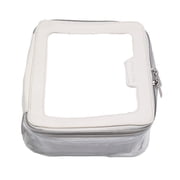 BEAUTYSPACE White Color Piped Clear Travel Bag