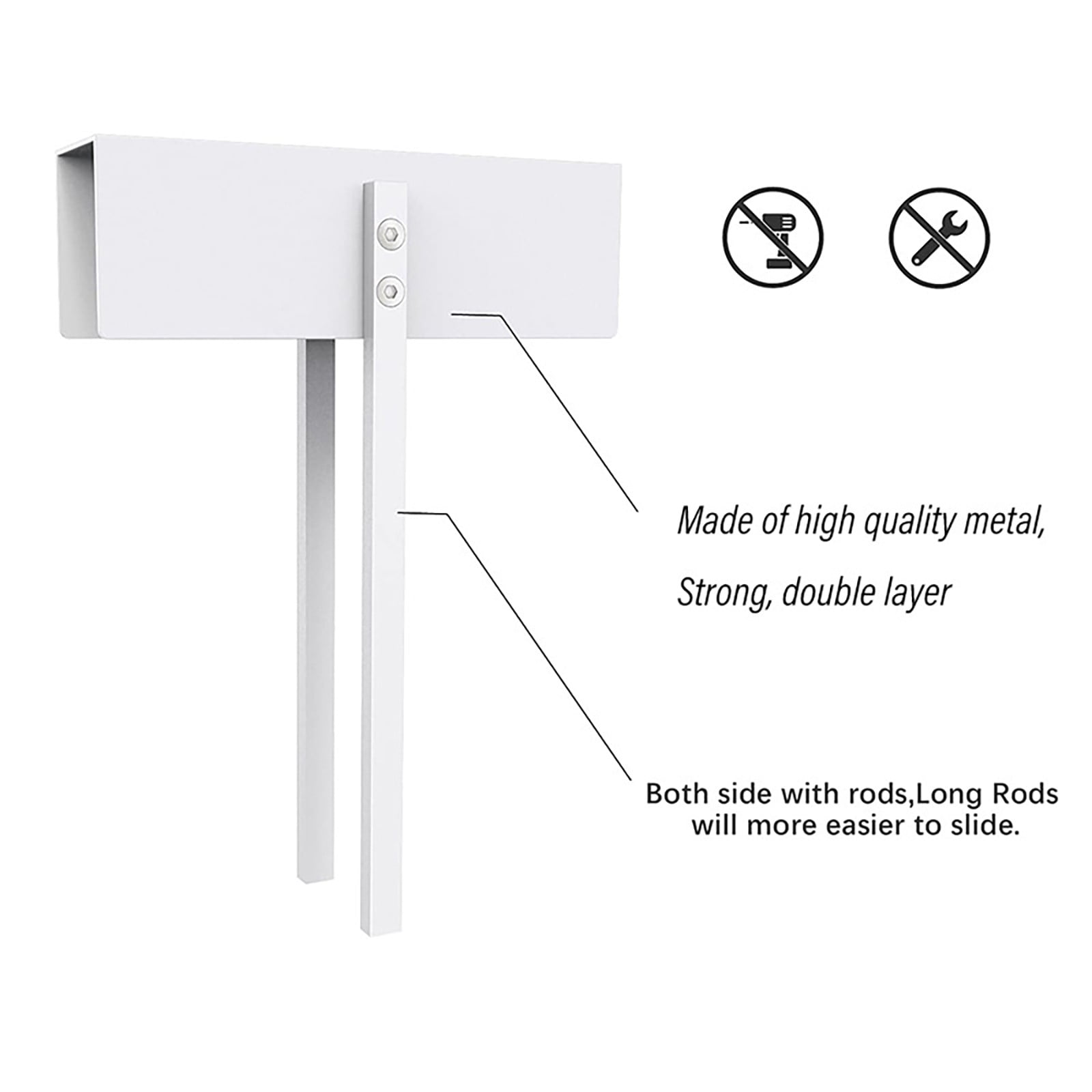 ZOURIH 2 Pcs Bifold Door Lock- Metal Double Door Child Safety Locks Keep Cats&Dogs Out of Pantry,Closets,Cabinets,White