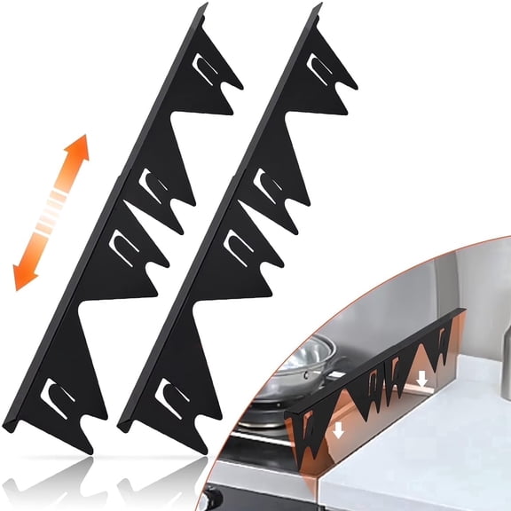MOTMAX 2Pcs Stove Gap Covers Stainless Steel, Stove Gap Filler for Kitchen, Adjustable Length 13.8" to 27.5"