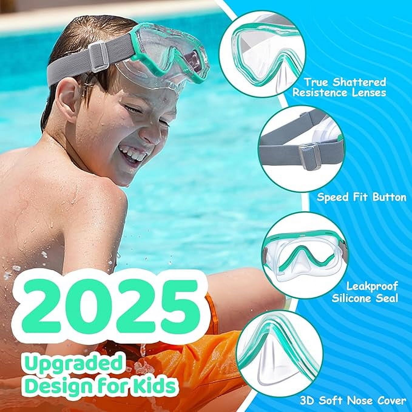 Camivile Kids Swim Goggles with Nose Cover photo 3
