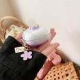 thumbnail image 4 of for Samsung Galaxy Buds Live/Buds pro/Buds 2/Buds 2 pro/Buds FE,Cute Cartoon DIY Pattern Design Transparent Earphone Case with Keychain (Floret), 4 of 8