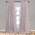 thumbnail image 4 of Ambesonne Valentine Curtains, Romantic Abstract Hearts, Pair of 28"x95", Hot Pink and Dark Taupe, 4 of 4