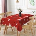 thumbnail image 3 of Duangreer Red Christmas Rectangle Tablecloth, White Xmas Trees Print Table Cover with Waterproof Wrinkle Resistant for Party Decorations, 52 x 70 Inch, 3 of 6