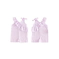 thumbnail image 2 of Cenuakty Toddler Newborn 6M 12M 18M 2T 3T 4T Girl Plaid Sleeveless Romper Asymmetric Ruffled Bodysuit Classic V-Neck Checkered Jumpsuit, 2 of 9