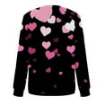 thumbnail image 5 of Aboser Women Love Hearted Shirt Valentines Day Raglans Loose Round Neck Pink Sweatshirt Spring Long Sleeve Pullover Tops Cute Holiday T-Shirt, 5 of 5