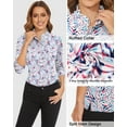 thumbnail image 4 of Women’s 3/4 Sleeve Ruffle Collar Polo Shirt UV Protection Button Up Golf Top Business Casual Dress Shirt Lightweight Tennis Blouse, 4 of 8