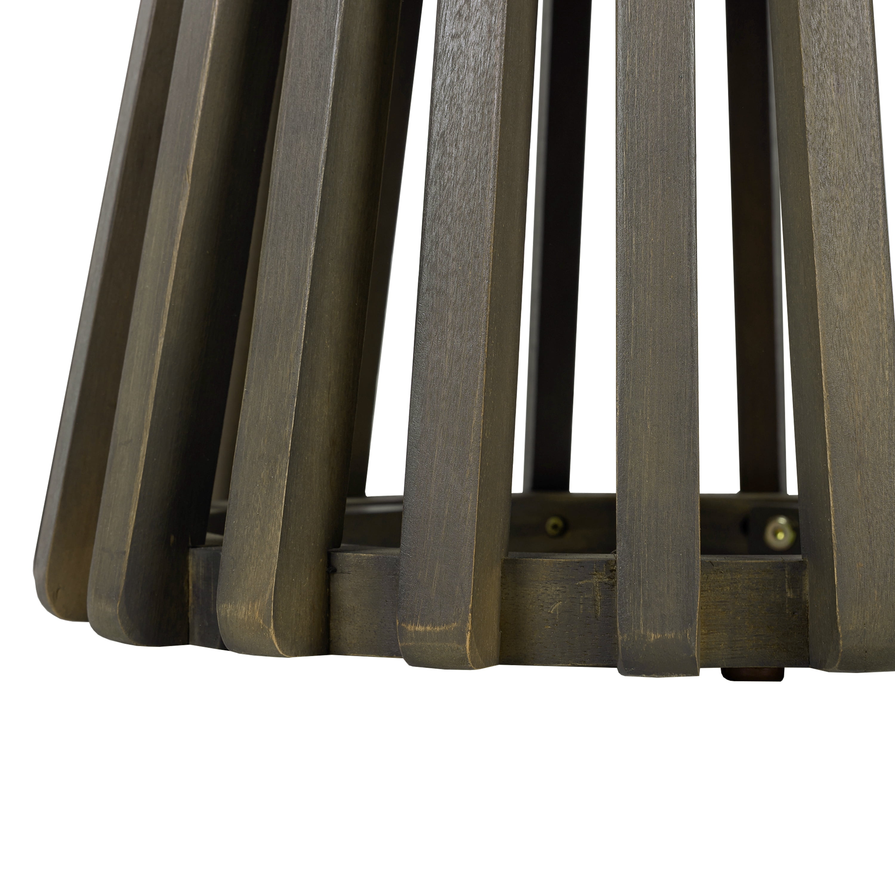 Outdoor Acacia Wood Patio Side Table, Round Coffee Table for Backyard, Lawn, Balcony,Grey Finish