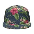 thumbnail image 2 of Unisex Tropical Floral Snapback Hat - Adjustable Flat Brim Cap with Exotic Floral Print for Summer Beach Style, 2 of 4