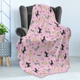 thumbnail image 4 of Kitty Soft Flannel Fleece Throw Blanket, Cats in Different Colors and Patterns Among Pink Hearts Resting Happy Stretching, Cozy Plush for Indoor and Outdoor Use, 50" x 60", Multicolor, by Ambesonne, 4 of 5