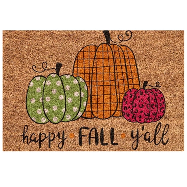 Dosaele Happy Fall Door Fall Leaves Pumpkin Theme Welcome Doormat for Front Door Indoor Outdoor Rug for Home Kitchen Floor Thanksgiving Decor 16 X 24 Inch