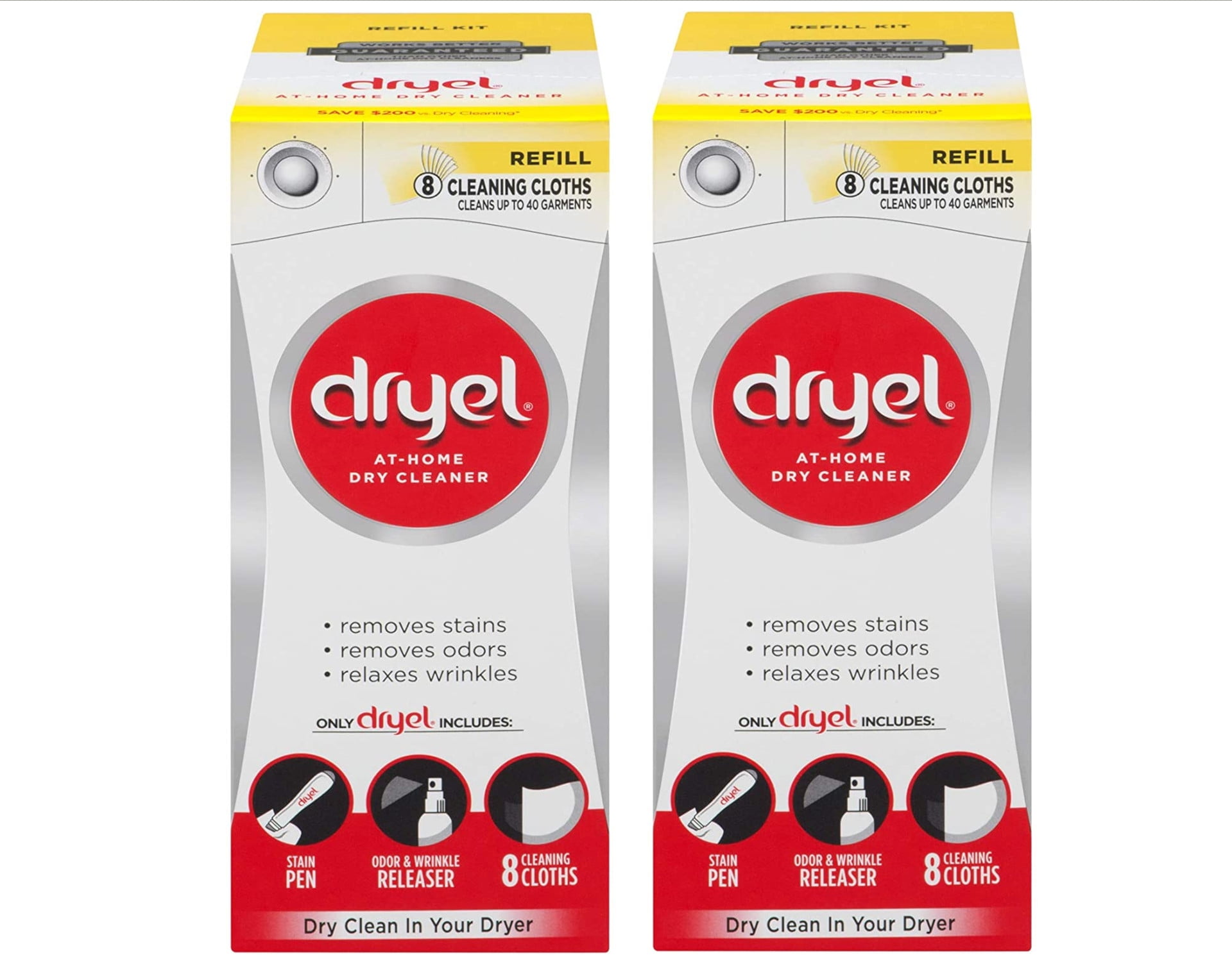 Dryel Dryer Cleaner Refill 8 Cloths (Pack of 2)